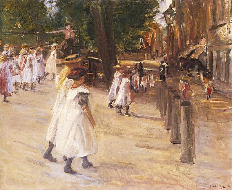 Max Liebermann On the Way to School in Edam Norge oil painting art